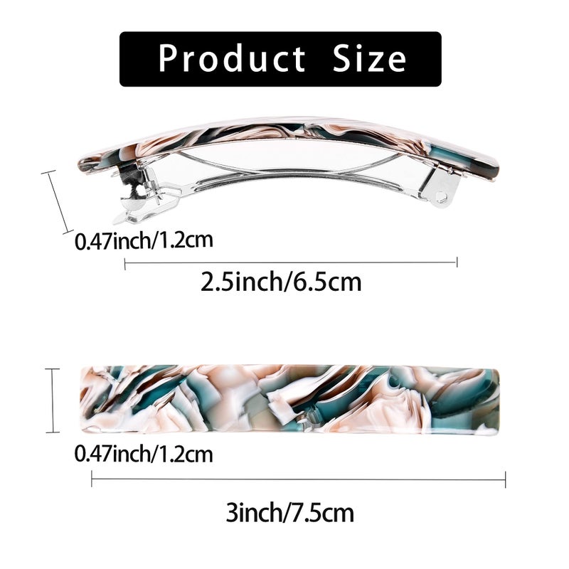 Fsmiling Hair Barrettes for Women French Hair Barrette Clip Small Acetate Hair Clips Barrette No Slip Hair Accessories 3-Pack - Image 4